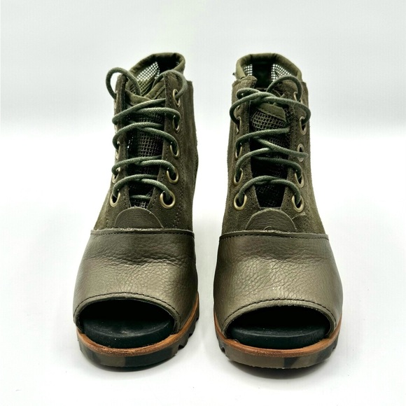 SOEREL LACE-UP WEDGE BOOTS OPEN TOE RUBBER OUTSOLE WOMEN’S WINTER BOOTS SIZE 6 - Picture 5 of 13